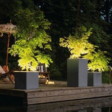 Вазон Lechuza CANTO stone 40 LED low, темно-сірий
