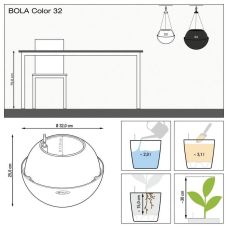Вазон Lechuza Bola Color 32, білий
