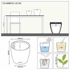 Вазон Lechuzа Classico Premium LS 50, кава-металік