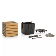 Горшок Lechuza Palo Natural Wood, низкий