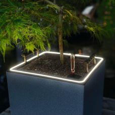 Вазон Lechuza CANTO stone 30 LED low, светло-серый