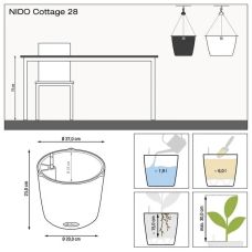 15094 Вазон Lechuza Cottage Nido 28, бузковий