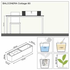 Горшок Lechuza Balconera Cottage 80, мокко