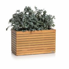 Вазон PALO Natural Wood 80 широкий и низкий, эвкалиптовая древесина.