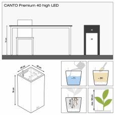 Вазон CANTO Premium 40 high LED (білий)