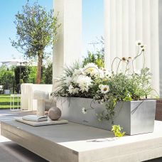 Вазон Lechuza BALCONERA Steel 80, жемчужно-серый