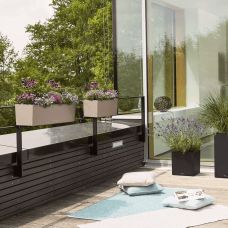Вазон Lechuza Balconera Stone 100, графітово-чорний