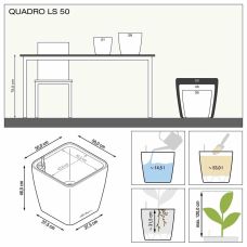 Вазон Lechuzа Quadro Premium LS 50, кава-металік