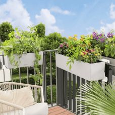 Вазон Lechuza Balconera Stone 100, графітово-чорний