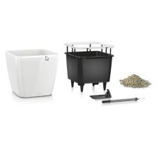 Вазон Lechuza Quadro Premium LS 21, кава-металік