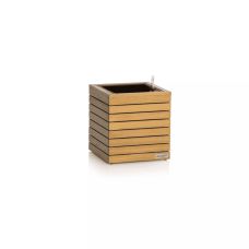 Горшок Lechuza Palo Natural Wood, низкий