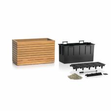 Вазон PALO Natural Wood 80 широкий и низкий, эвкалиптовая древесина.
