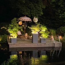 Вазон Lechuza CANTO stone 40 LED high, темно-сірий