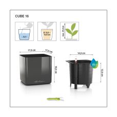 Вазон Lechuza CUBE Premium 16, белый матовый