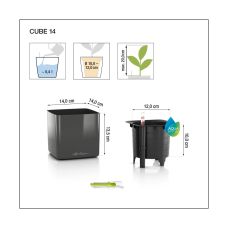 Вазон Lechuza CUBE Premium 14, белый матовый