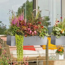Вазон Lechuza BALCONERA Steel 80, жемчужно-серый