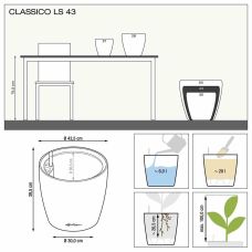 Вазон Lechuza CLASSICO Color LS 43, белый