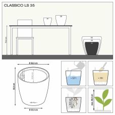 Вазон Lechuza CLASSICO Color LS 35, сірий