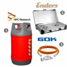 Набір: газова плита Enders Brisbane 2Z н/ж сталь із термодатчиком + балон HPCR-G.5 (G.4), 24,5л