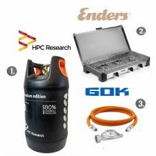 Набор: газовая плита Enders Brisbane 3Z н/ж сталь з термодатчиком + баллон HPCR-G.5 (G.4), 26,2л c отсекателем