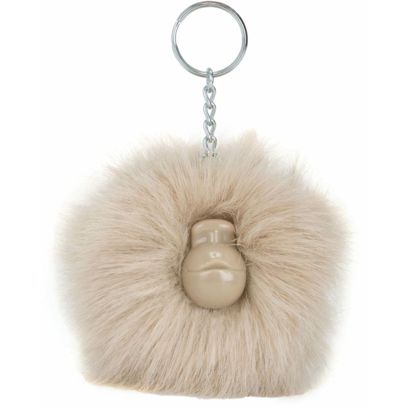 Брелок Kipling Style-It Pompom Monkey Silver Beige Tf Беж. (11x8x7см)