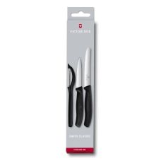 Набір кухонний Victorinox SwissClassic Paring Set з чорн. ручками (2 ножа, овочечистка), подарункове пакування