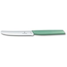 Кухонный нож Victorinox Swiss Modern Tomato&Sausage, 11 см, с мятн. ручкой