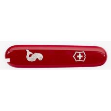 Накладка на ніж Victorinox Va+und Fish передня, з логотипом та малюнком,  91 мм, червона