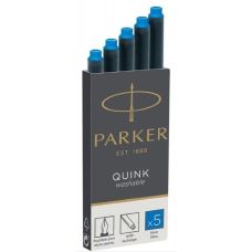 Картриджи Parker Quink 11 410WBL/5 шт, голубые, смываемые