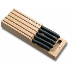 Набор кухонный Victorinox Fibrox In-Drawer с черн.ручкой + подставка, 5 ножей