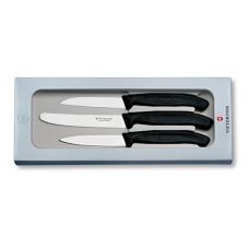 Набір кухонний Victorinox SwissClassic Paring Set з чорн. ручками, 3 ножі (8,8,11см), подарункове пакування