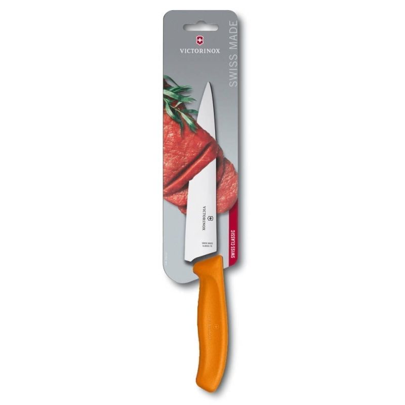 Кухонний ніж Victorinox SwissClassic Carving Vx6.8006.19L9B, 19 см, із помар. ручкою (блістер)