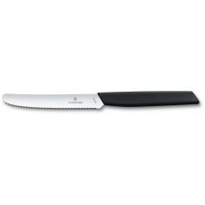 Кухонний ніж Victorinox Swiss Modern Tomato&Sausage, 11 см, з чорн. ручкою
