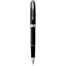 Ручка перьевая Parker Sonnet 17 Matte Black Lacquer CT FP F 84 911 хром.