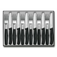 Набір кухонний Victorinox SwissClassic Table Set з чорн. ручками, 12 пред (6 ножів, 6 виделок)