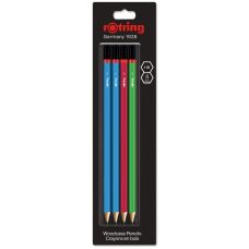Олівець Ротрінг WCP графітовий Core Assorted Colours HB блістер 4шт