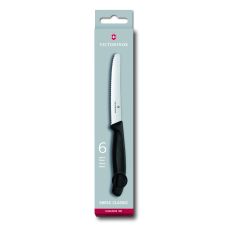 Набір кухонний Victorinox SwissClassic Tomato&Sausage Gift Set 11 см/серрейт, з чорн. ручками, 6 ножів, подарункове пакування