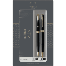 Набор ручек Parker Sonnet 17 Laque Black GT FP+BP перо+шар., позол., в подарочной упаковке