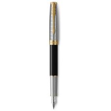 Ручка перьевая Parker Sonnet 17 Metal & Black Lacquer 68 111 позол.