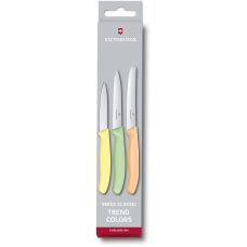Набір кухонний Victorinox SwissClassic Paring Set з жовт/св.зел/св.помар. ручкою (8,10,11см), 3 шт, подарункове пакування