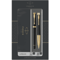 Набор ручек Parker Urban 17 Muted Black GT FP+BP перо+шар., позол., в подарочной упаковке