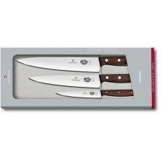 Набор кухонный Victorinox Wood Carving Set с дерев. ручками, 3 ножа (12/19/22 см), подарочная упаковка