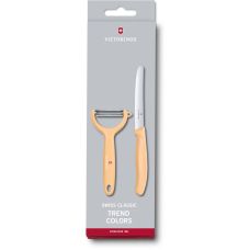 Набор кухонный Victorinox SwissClassic Paring Set с оранж. ручкой (нож, овощечистка Tomato and Kiwi), 2 шт, подарочная упаковка