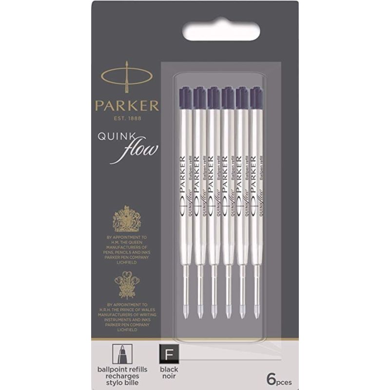 Стержень шариковый Parker QuinkFlow 10 231BK6 черн., блистер 6шт