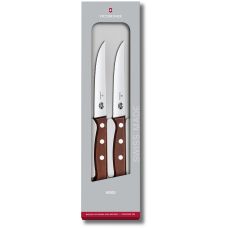 Набор кухонный Victorinox Wood Steak Set 12 см/серрейт с дерев. ручкой, подарочная упаковка