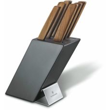 Набор кухонный Victorinox Swiss Modern Cutlery Block с дерев. ручками, 5 ножей, вилка + подставка