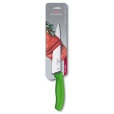 Кухонный нож Victorinox SwissClassic Carving Vx6.8006.19L4B, 19 см, с зел. ручкой (блистер)