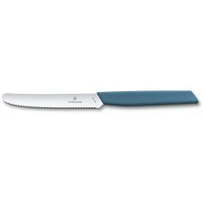 Кухонний ніж Victorinox Swiss Modern Tomato&Sausage, 11 см, з син. ручкою