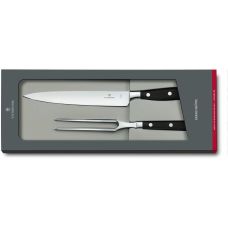 Набір кухонний Victorinox Grand Maitre Carving Set ніж+виделка (20,15см), з чорн. ручкою, в подарунковому пакуванні