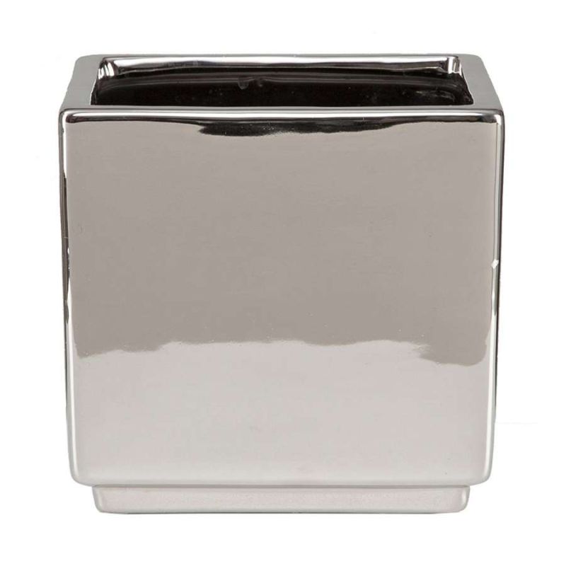 Кашпо для цветов MIRROR SILVER, керамика, 11